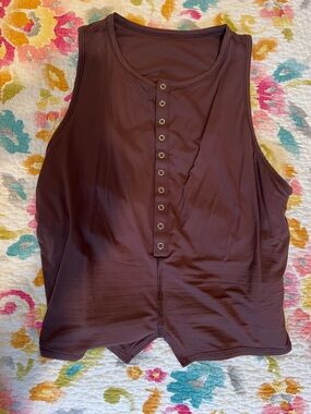 Gymshark Snap-Front Tank Top - Chocolate Brown